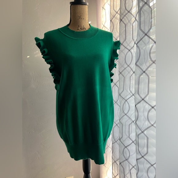 Green Ruffle Sweater - Picture 7 of 12